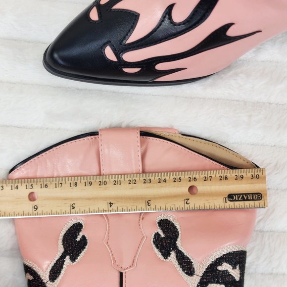 Ghost Rider Embroidered Skull & Bones Pink Cowboy Western Cowgirl Boots New - Picture 12 of 12